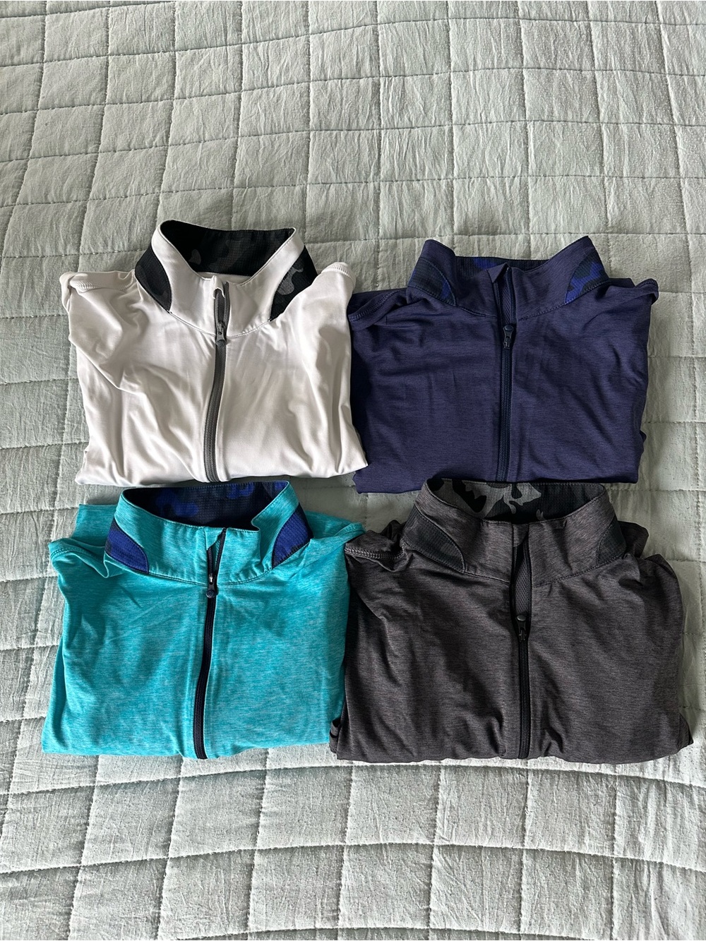 Greyson Men's 4-Pack 1/4 Zip Pullover Activewear Tops Size S Assorted Colors